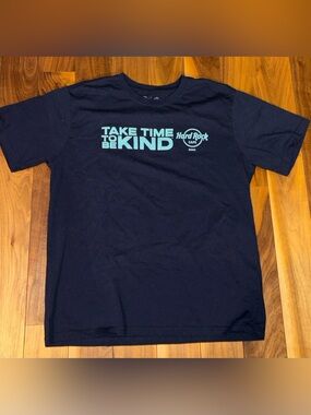 Hard Rock Cafe Navy T-Shirt with Light Blue Logo